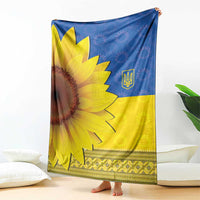 Ukraine National Flag Day Blanket 23 August with Sunflower