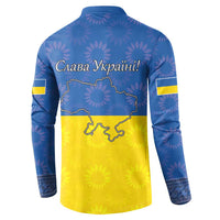 Ukraine National Flag Day Button Sweatshirt 23 August with Sunflower