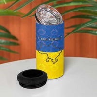 Ukraine National Flag Day 4 in 1 Can Cooler Tumbler 23 August with Sunflower
