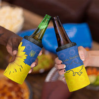 Ukraine National Flag Day 4 in 1 Can Cooler Tumbler 23 August with Sunflower