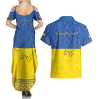 Ukraine National Flag Day Couples Matching Summer Maxi Dress and Hawaiian Shirt 23 August with Sunflower