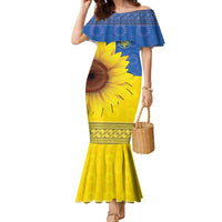 Ukraine National Flag Day Family Matching Mermaid Dress and Hawaiian Shirt 23 August with Sunflower