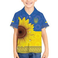 Ukraine National Flag Day Family Matching Off Shoulder Maxi Dress and Hawaiian Shirt 23 August with Sunflower
