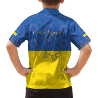 Ukraine National Flag Day Family Matching Off Shoulder Short Dress and Hawaiian Shirt 23 August with Sunflower