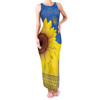 Ukraine National Flag Day Family Matching Tank Maxi Dress and Hawaiian Shirt 23 August with Sunflower