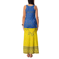 Ukraine National Flag Day Family Matching Tank Maxi Dress and Hawaiian Shirt 23 August with Sunflower