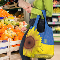 Ukraine National Flag Day Grocery Bag 23 August with Sunflower