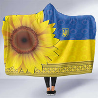 Ukraine National Flag Day Hooded Blanket 23 August with Sunflower