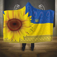 Ukraine National Flag Day Hooded Blanket 23 August with Sunflower