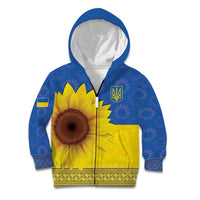 Ukraine National Flag Day Kid Hoodie 23 August with Sunflower