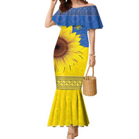 Ukraine National Flag Day Mermaid Dress 23 August with Sunflower