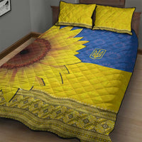 Ukraine National Flag Day Quilt Bed Set 23 August with Sunflower
