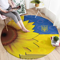 Ukraine National Flag Day Round Carpet 23 August with Sunflower