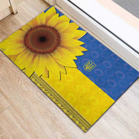Ukraine National Flag Day Rubber Doormat 23 August with Sunflower