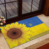 Ukraine National Flag Day Rubber Doormat 23 August with Sunflower
