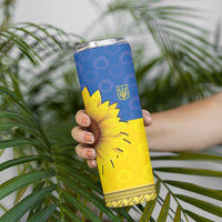 Ukraine National Flag Day Skinny Tumbler 23 August with Sunflower