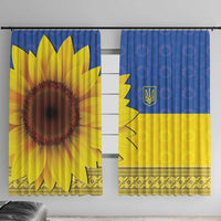 Ukraine National Flag Day Window Curtain 23 August with Sunflower