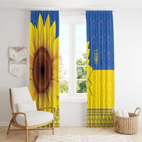 Ukraine National Flag Day Window Curtain 23 August with Sunflower