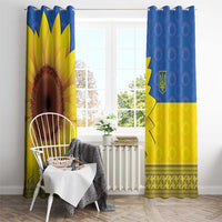 Ukraine National Flag Day Window Curtain 23 August with Sunflower