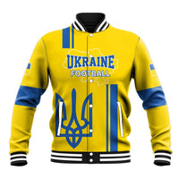 Custom Ukraine Football Baseball Jacket Yellow Style