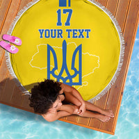 Custom Ukraine Football Beach Blanket Yellow Style