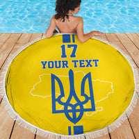 Custom Ukraine Football Beach Blanket Yellow Style