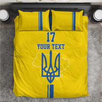 Custom Ukraine Football Bedding Set Yellow Style