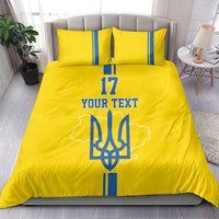 Custom Ukraine Football Bedding Set Yellow Style