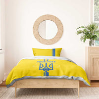 Custom Ukraine Football Bedding Set Yellow Style