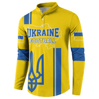 Custom Ukraine Football Button Sweatshirt Yellow Style