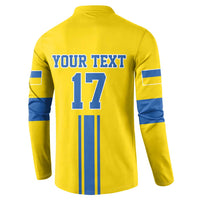 Custom Ukraine Football Button Sweatshirt Yellow Style