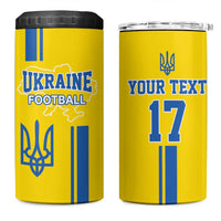 Custom Ukraine Football 4 in 1 Can Cooler Tumbler Yellow Style