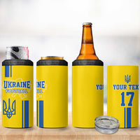 Custom Ukraine Football 4 in 1 Can Cooler Tumbler Yellow Style