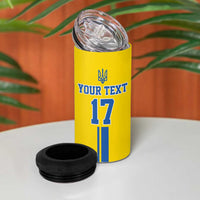 Custom Ukraine Football 4 in 1 Can Cooler Tumbler Yellow Style