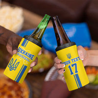 Custom Ukraine Football 4 in 1 Can Cooler Tumbler Yellow Style