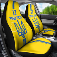 Custom Ukraine Football Car Seat Cover Yellow Style