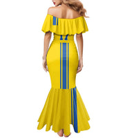 Custom Ukraine Football Family Matching Mermaid Dress and Hawaiian Shirt Yellow Style