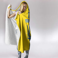 Custom Ukraine Football Hooded Blanket Yellow Style