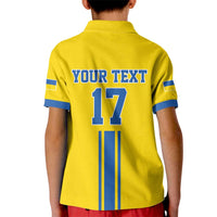 Custom Ukraine Football Kid Polo Shirt Yellow Style