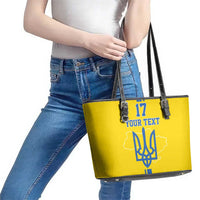 Custom Ukraine Football Leather Tote Bag Yellow Style