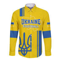 Custom Ukraine Football Long Sleeve Button Shirt Yellow Style