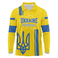 Custom Ukraine Football Long Sleeve Polo Shirt Yellow Style
