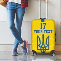 Custom Ukraine Football Luggage Cover Yellow Style