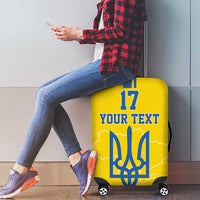Custom Ukraine Football Luggage Cover Yellow Style
