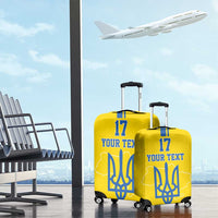 Custom Ukraine Football Luggage Cover Yellow Style