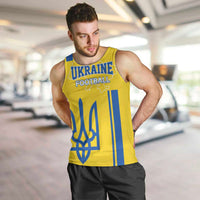 Custom Ukraine Football Men Tank Top Yellow Style