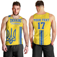 Custom Ukraine Football Men Tank Top Yellow Style