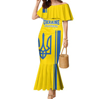 Custom Ukraine Football Mermaid Dress Yellow Style