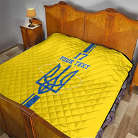 Custom Ukraine Football Quilt Yellow Style
