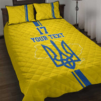Custom Ukraine Football Quilt Bed Set Yellow Style